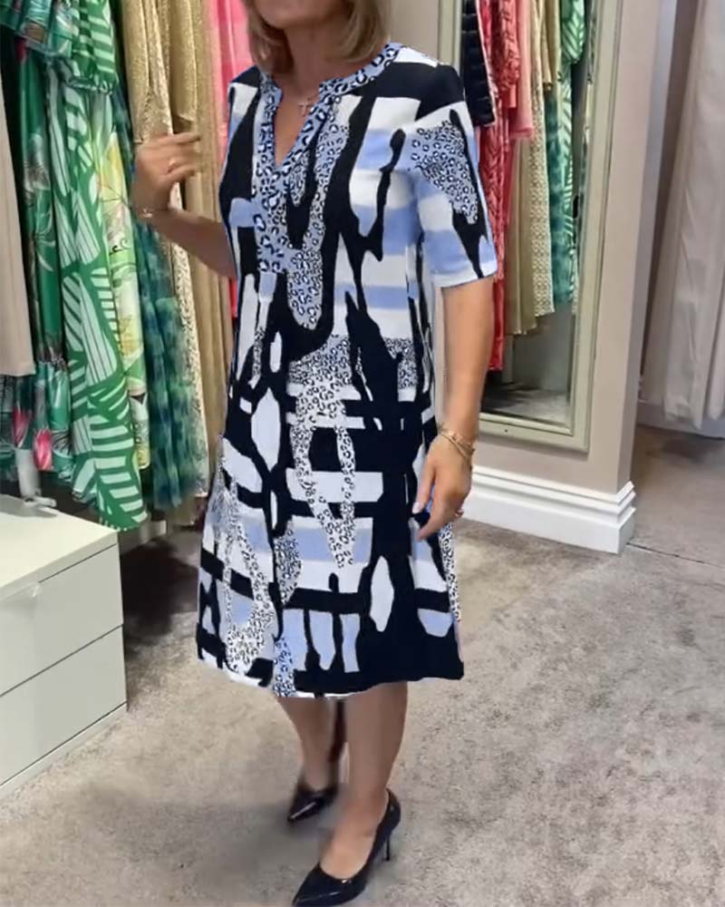 Damen Midi-Kleid im Leopardenmuster