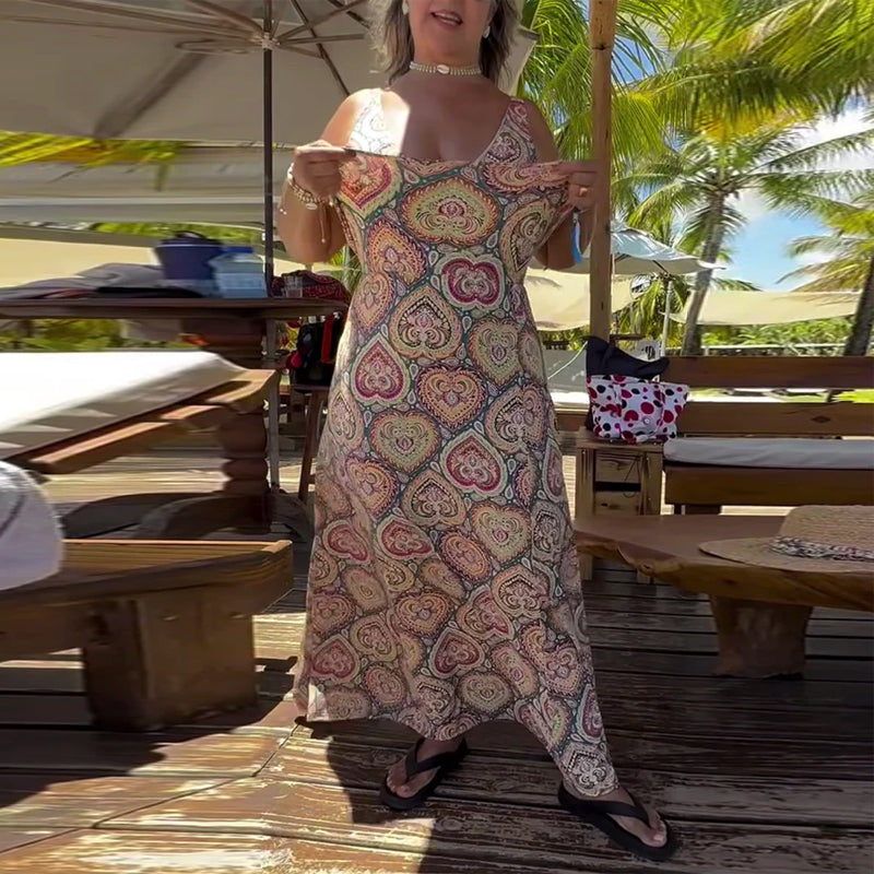 Trägerloser Herz-Urlaubsdruck-Badeanzug