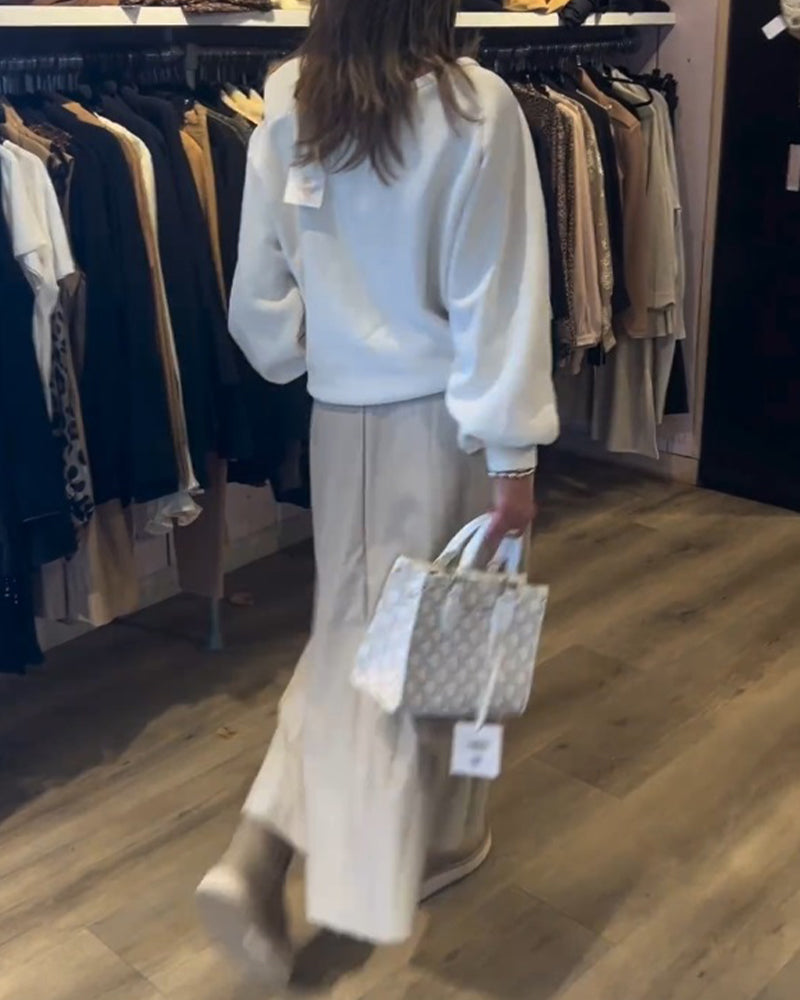 Kalte Schulter Einfaches Sweatshirt