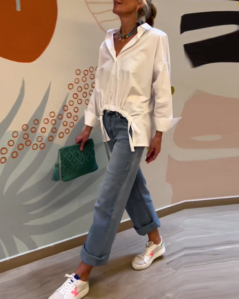 Pendeln einfarbiger Revers-Top