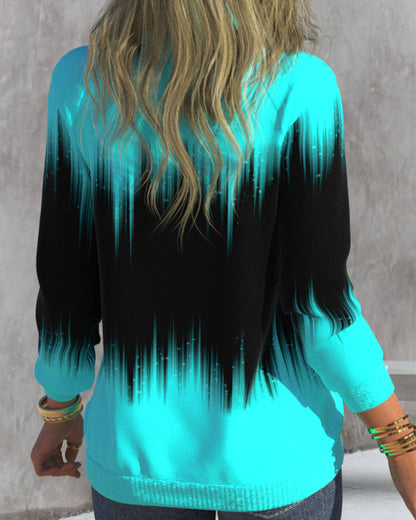 Hochkragen Farbverlauf Druck Sweatshirts
