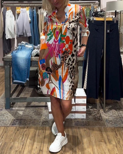 Damen tägliches lässiges Farbkleid