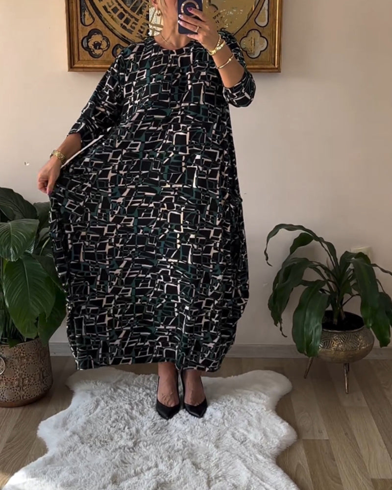 Retro-Stil Langarmkleid