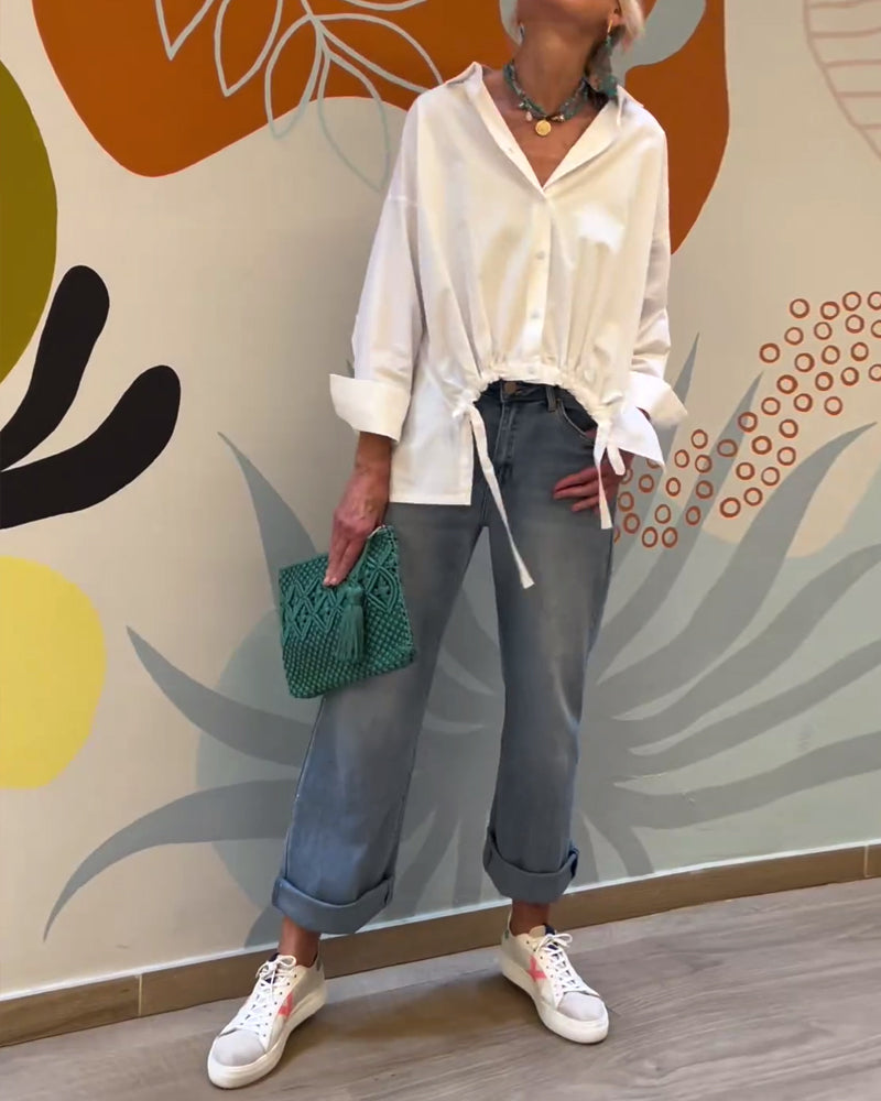 Pendeln einfarbiger Revers-Top