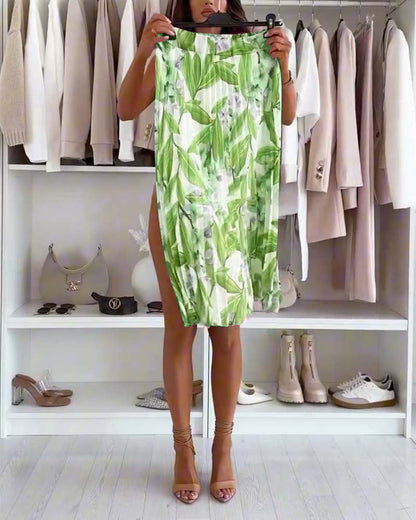 Accordion Faltenrock mit Blumenmuster