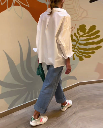 Pendeln einfarbiger Revers-Top