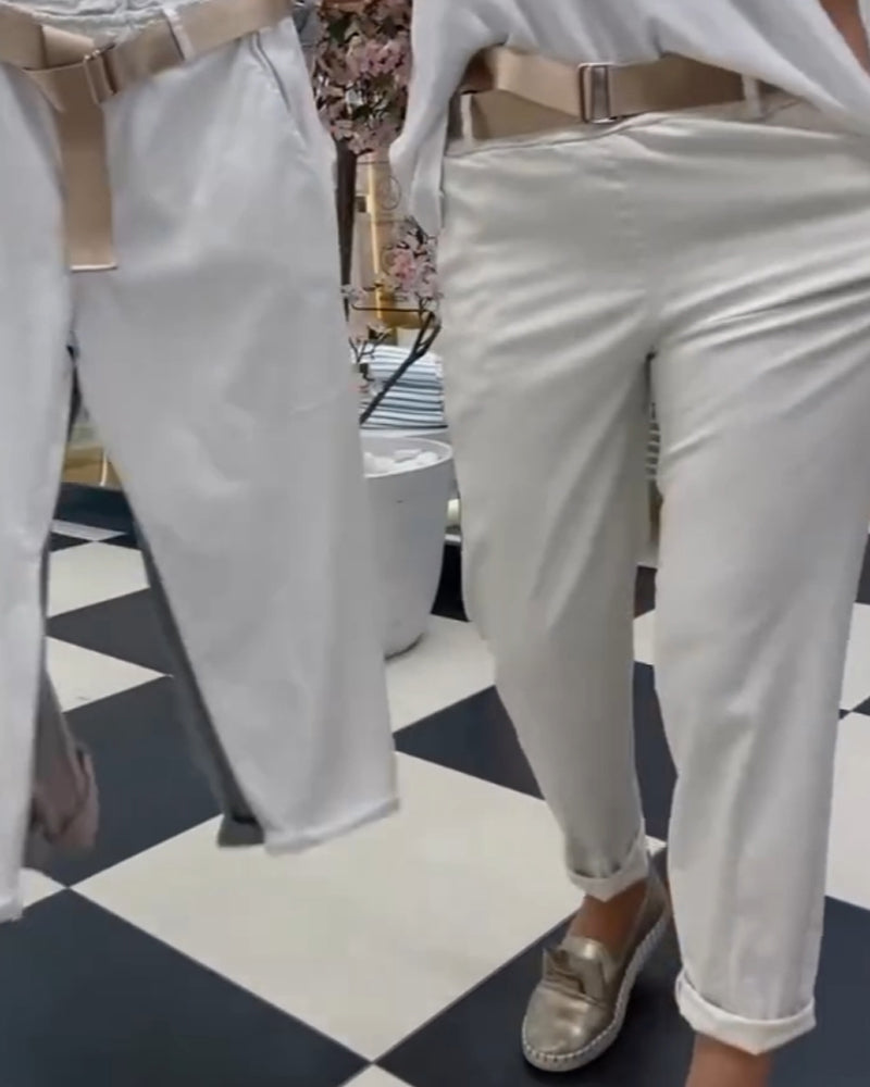 Einfarbige Freizeit-Hosen