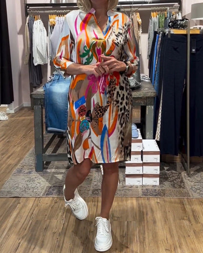 Damen tägliches lässiges Farbkleid