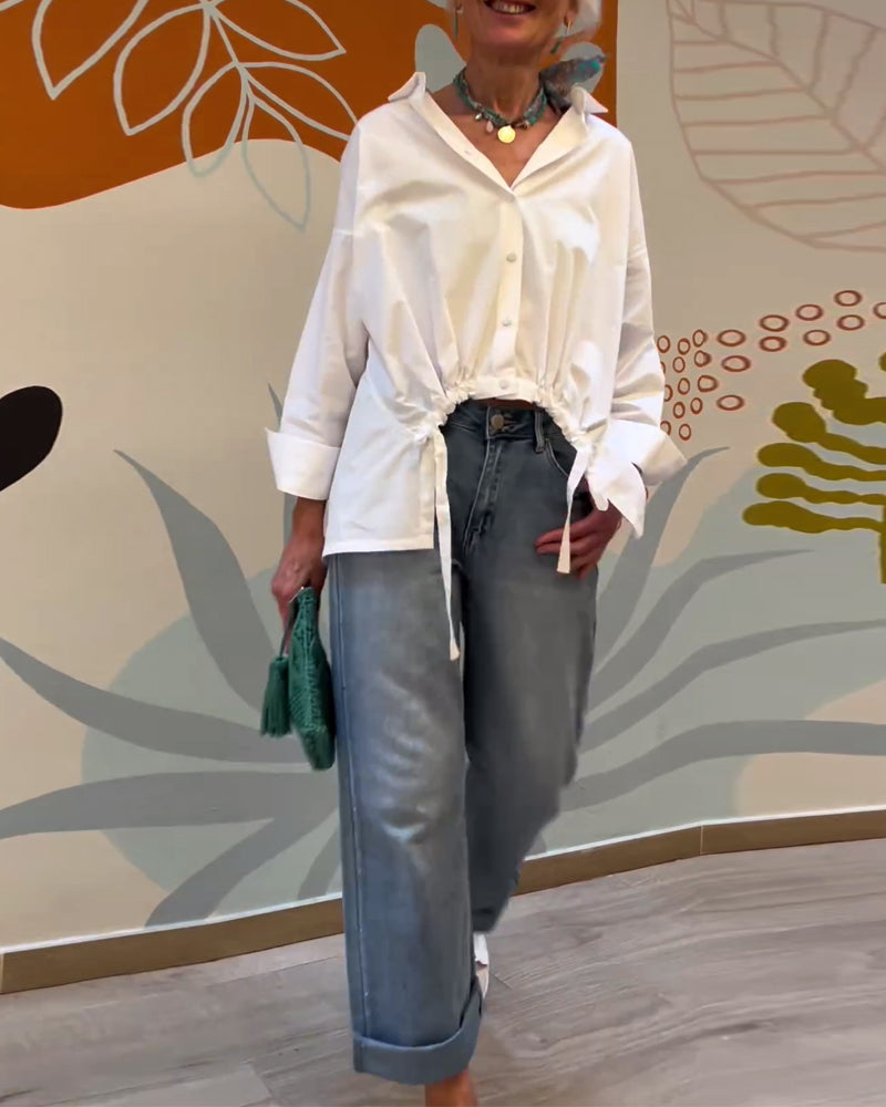 Pendeln einfarbiger Revers-Top