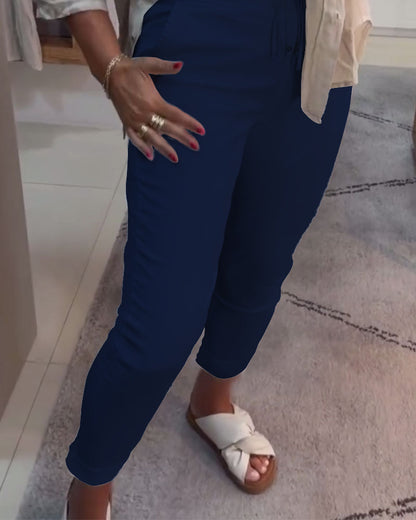 Schnürung Lässige Bleistift-Hose