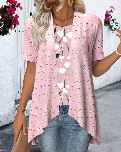 Falsche Zweiteilige Bedruckte Bluse