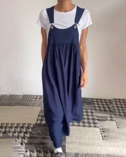 Lässiges Einfarbiges Trägerkleid