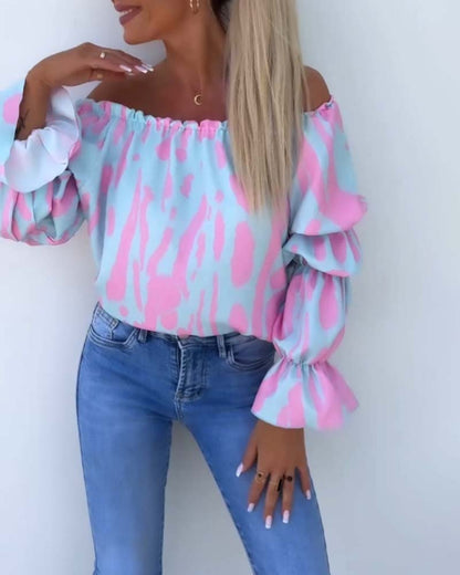 Bunt bedrucktes, lässiges Top mit einem Schulterträger