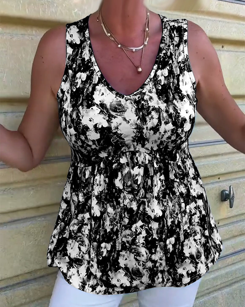 Sexy Bedrucktes Ärmelloses Tanktop