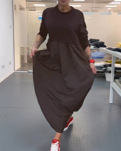 Maxi Einfarbiges Freizeitkleid