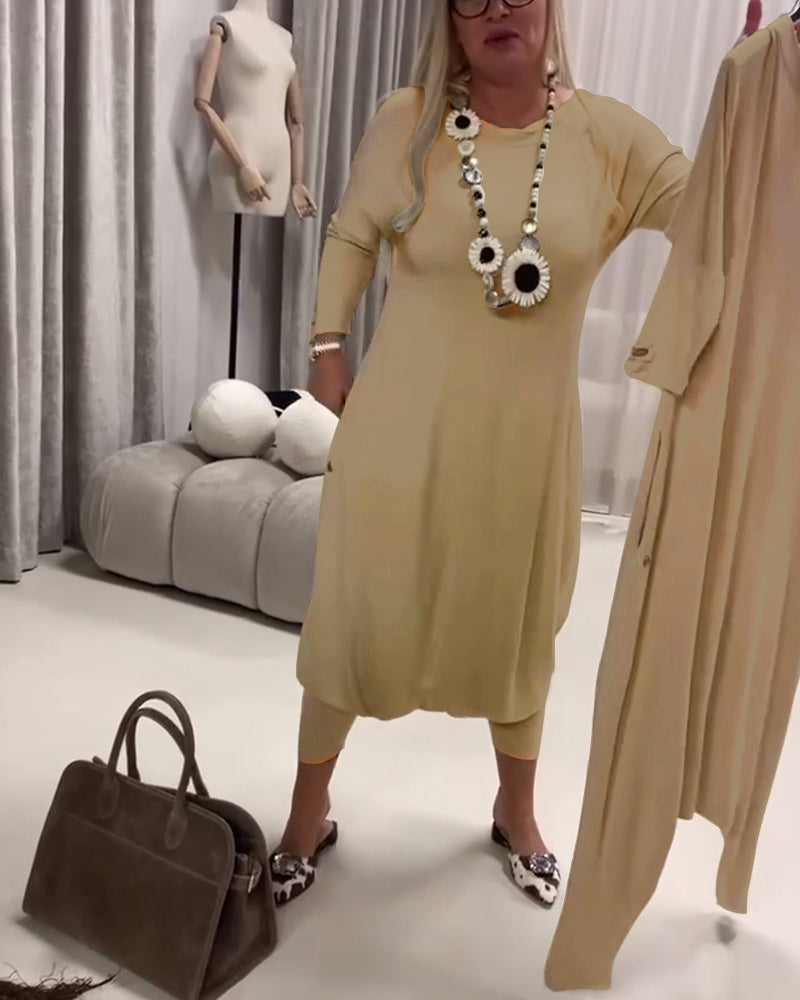 Einfarbiger Langarm-Casual-Overall