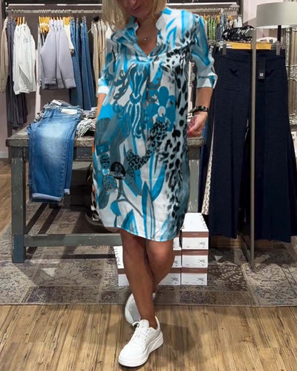 Damen tägliches lässiges Farbkleid