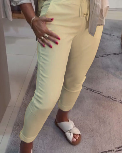 Schnürung Lässige Bleistift-Hose