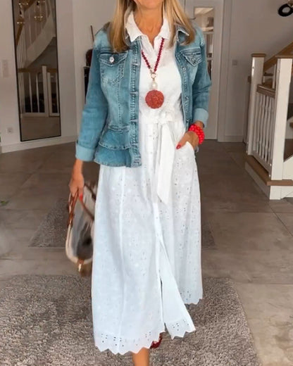 Schickes Midi-Kleid mit 3/4-Ärmeln