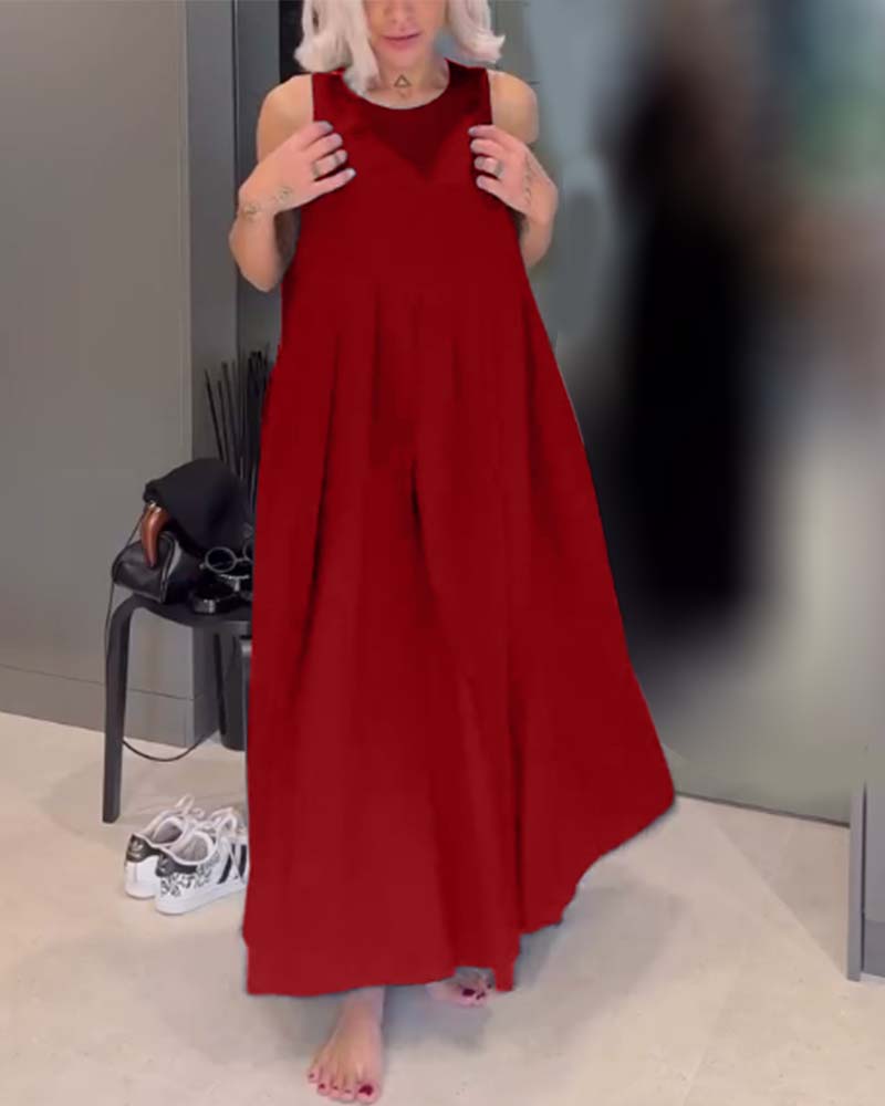 Elegantes einfarbiges Plissee-Topkleid