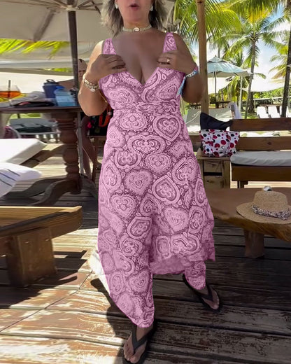 Trägerloser Herz-Urlaubsdruck-Badeanzug