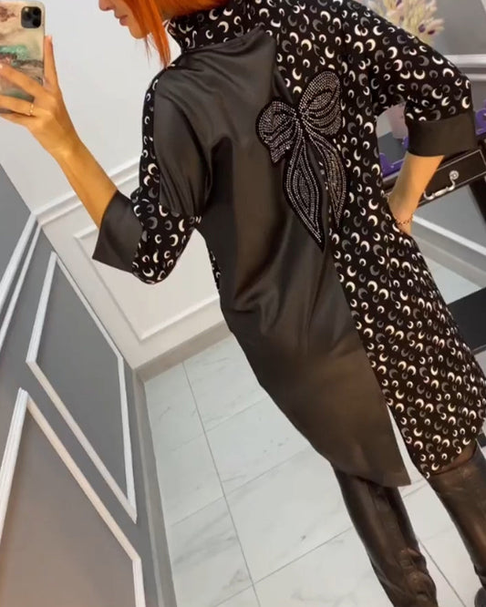 Lässiges Kleid mit Schmetterlingsdruck