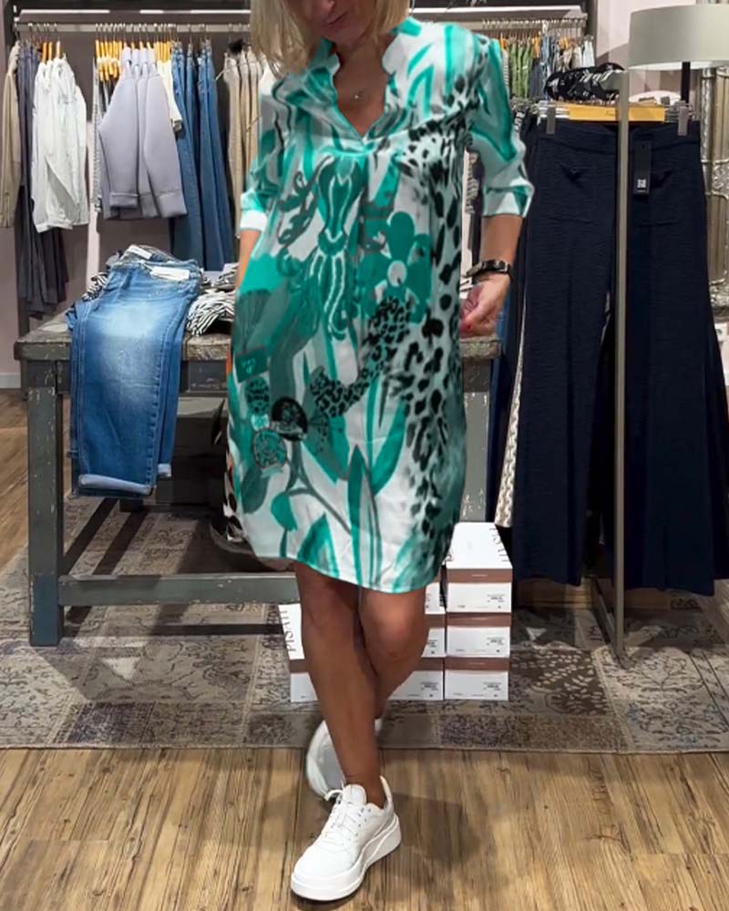 Damen tägliches lässiges Farbkleid