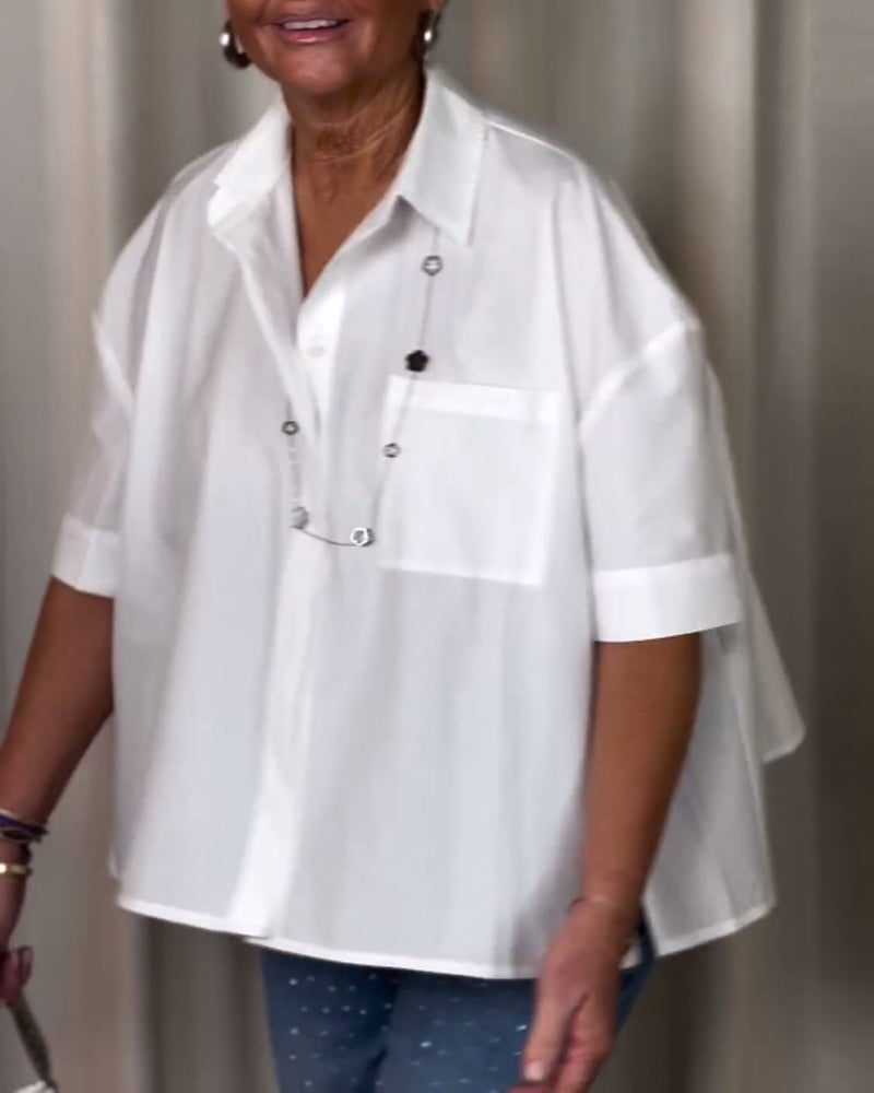 Kurzärmlige geraffte Bluse