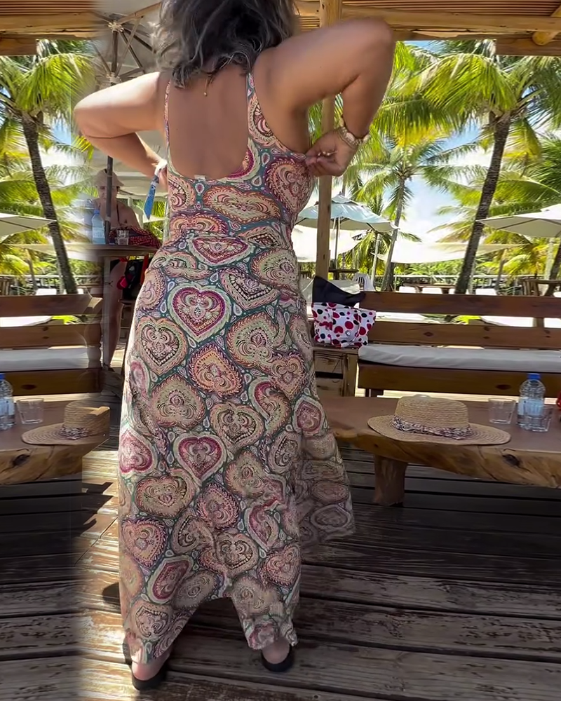 Trägerloser Herz-Urlaubsdruck-Badeanzug