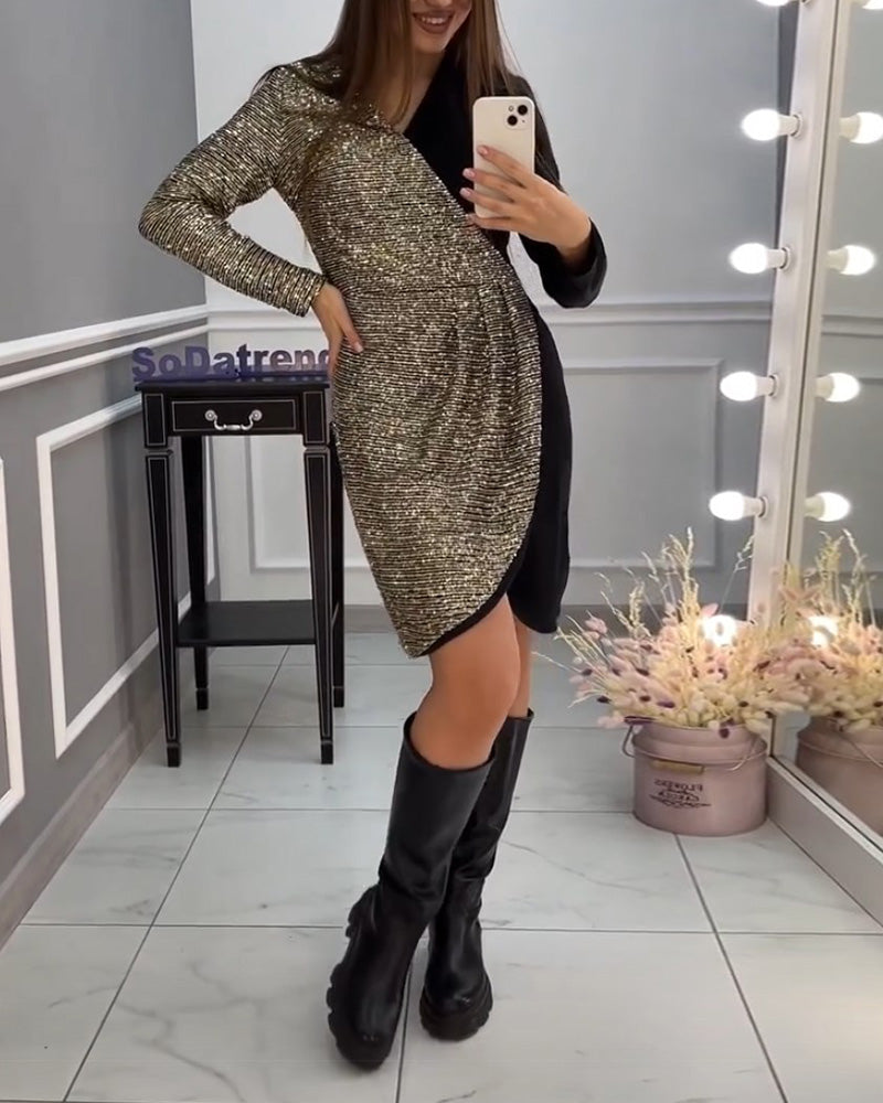 Doppeltes Patchwork-Glitzerkleid