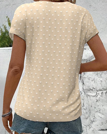 Blaue Bluse mit Drop Shoulder