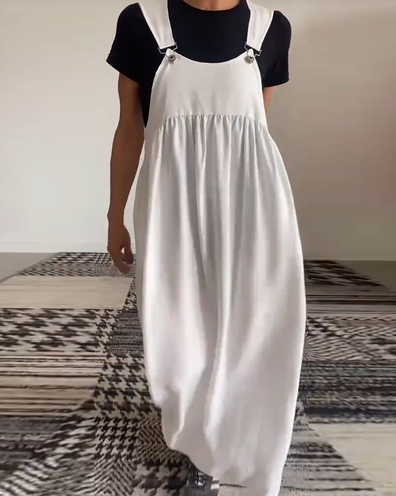 Lässiges Einfarbiges Trägerkleid