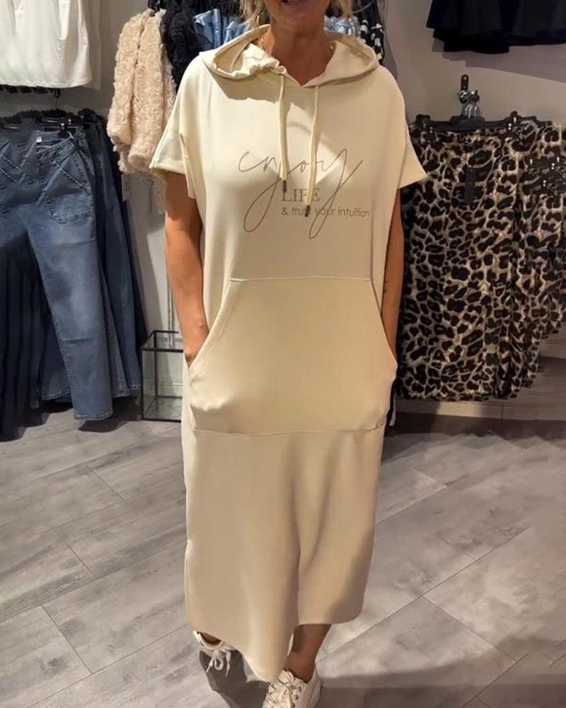 Hooded Casual Drawstring Dress