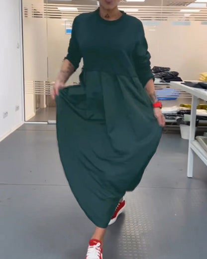 Maxi Einfarbiges Freizeitkleid