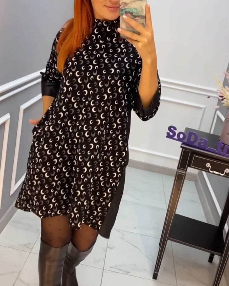 Lässiges Kleid mit Schmetterlingsdruck