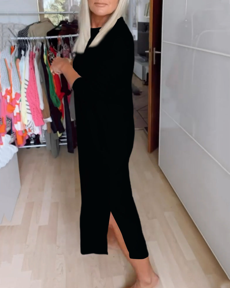 Lässiges Kleid mit Rundhalsausschnitt