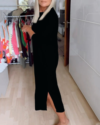 Lässiges Kleid mit Rundhalsausschnitt