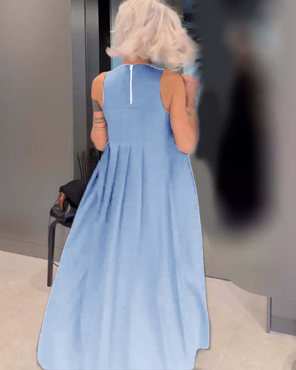 Elegantes einfarbiges Plissee-Topkleid