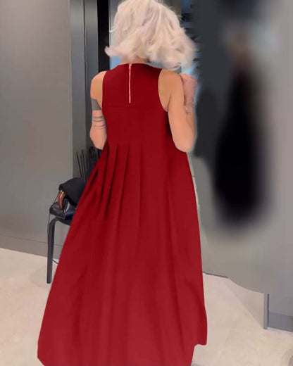 Elegantes einfarbiges Plissee-Topkleid