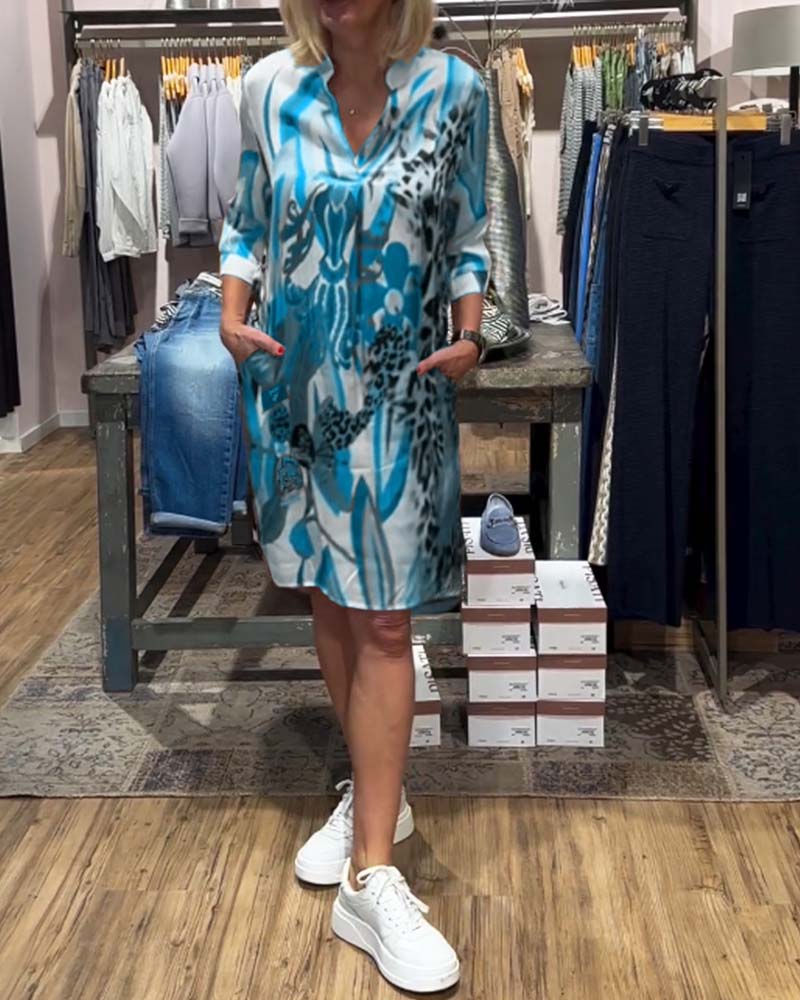 Damen tägliches lässiges Farbkleid