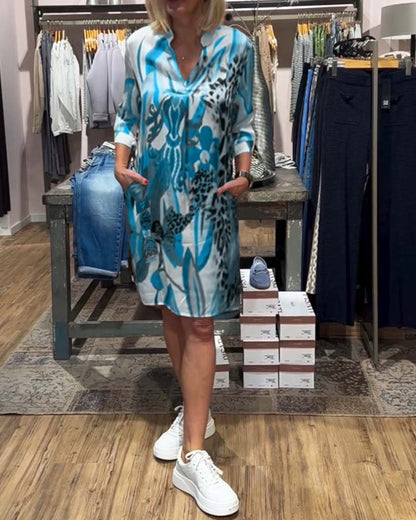 Damen tägliches lässiges Farbkleid