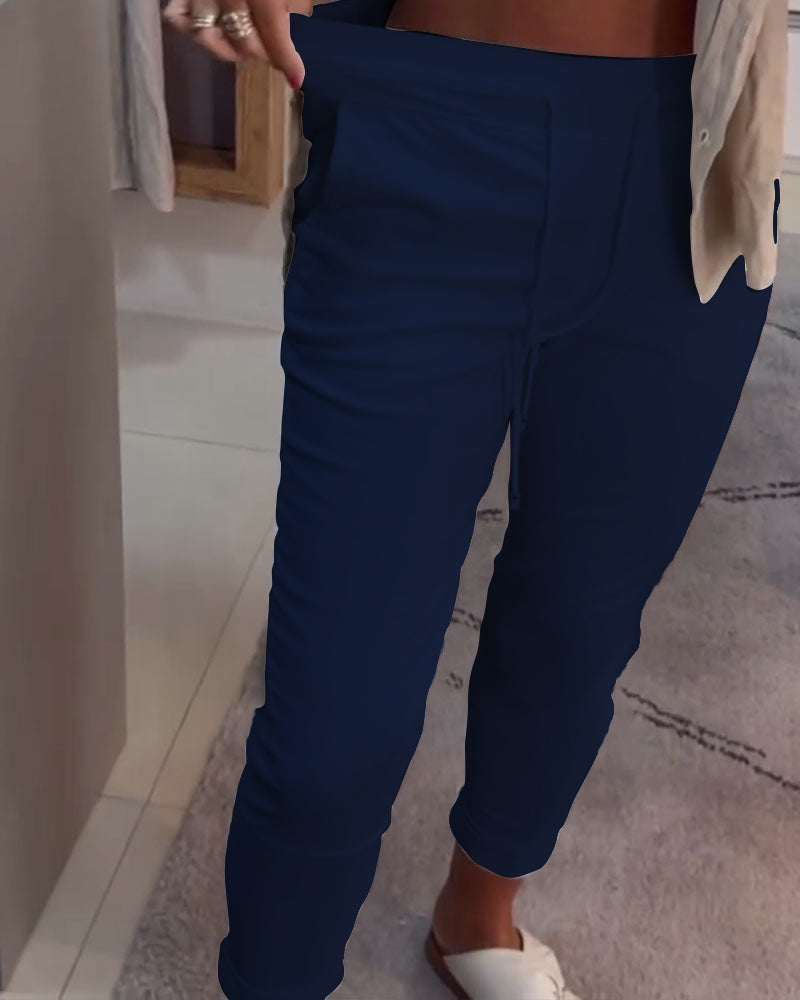 Schnürung Lässige Bleistift-Hose