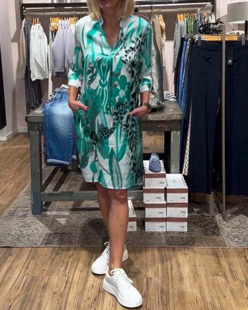 Damen tägliches lässiges Farbkleid