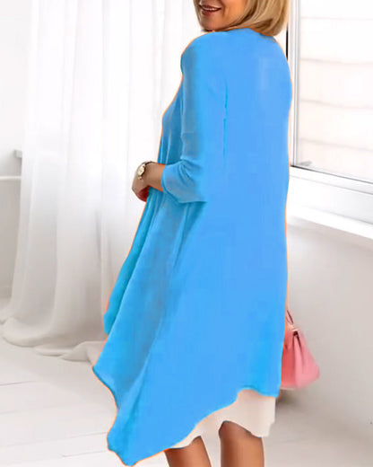 Blumenmuster Patchwork Langarm-Set