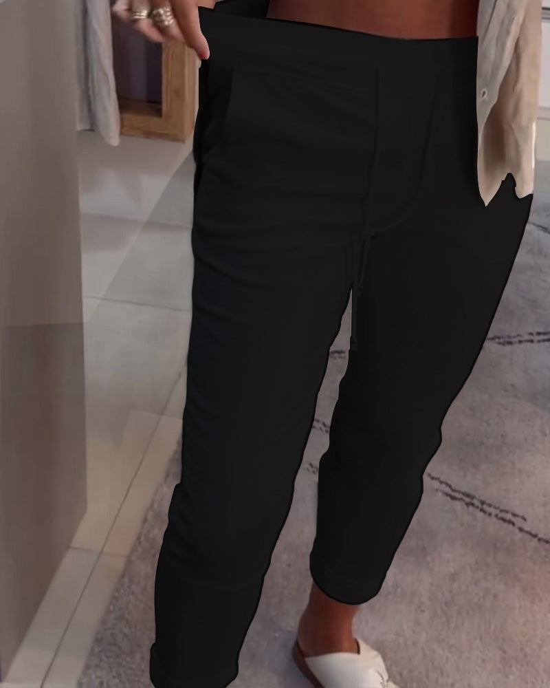 Schnürung Lässige Bleistift-Hose