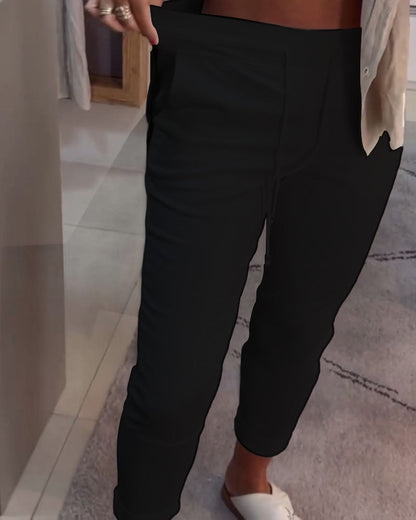 Schnürung Lässige Bleistift-Hose