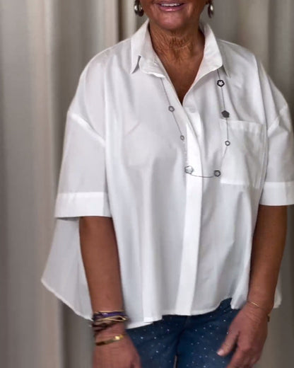 Kurzärmlige geraffte Bluse