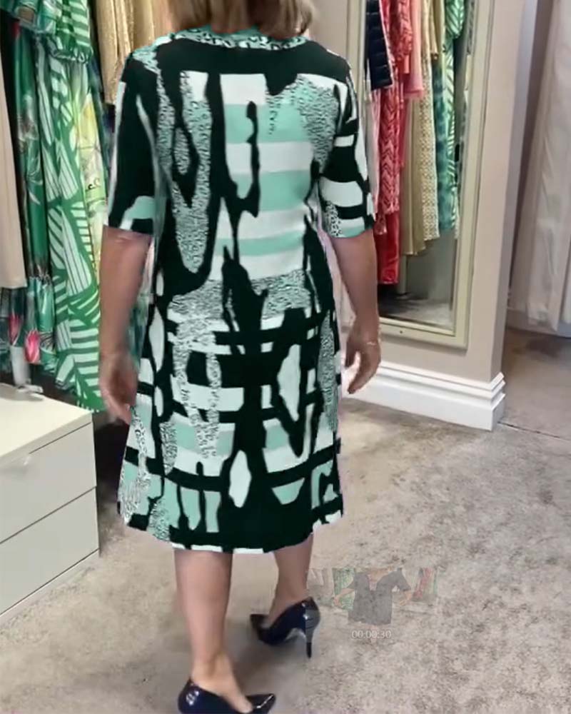 Damen Midi-Kleid im Leopardenmuster