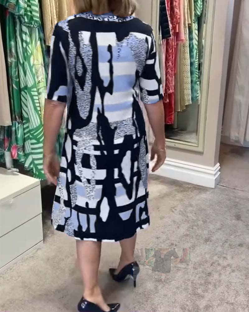 Damen Midi-Kleid im Leopardenmuster