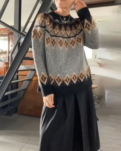 Kontrast geometrischer Pullover